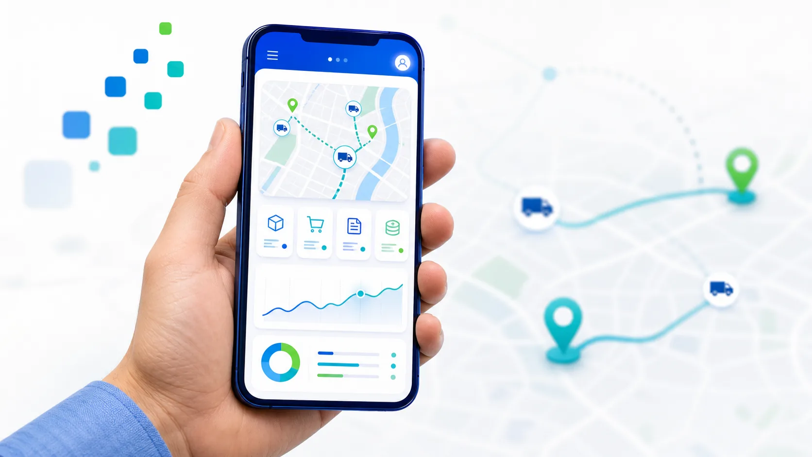 Mobil app a gyakorlatban — flottakövetés és mozgóbolt térképen